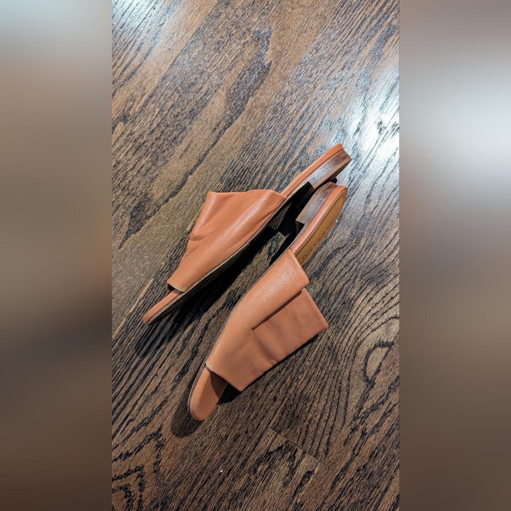 Robert Clergerie Itou Soft Sandals Leather Slides Brown Women's 37.5 $415 - Picture 7 of 10